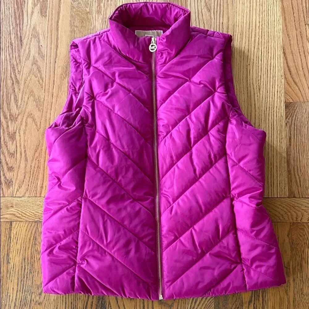 Michael Kors Hot Pink Quilted Puffer Vest